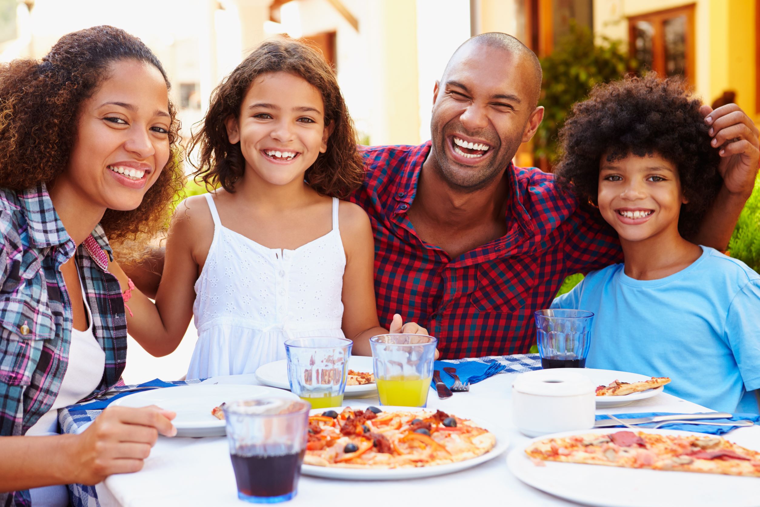 family eating dinner